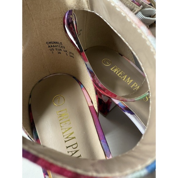 DREAM‎ PAIRS Chunkle Low Heel Ankle Strap Chunky Sandals Size 7 - Picture 3 of 7